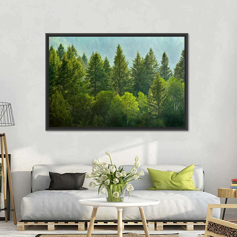 Lush Green Pine Trees Wall Art