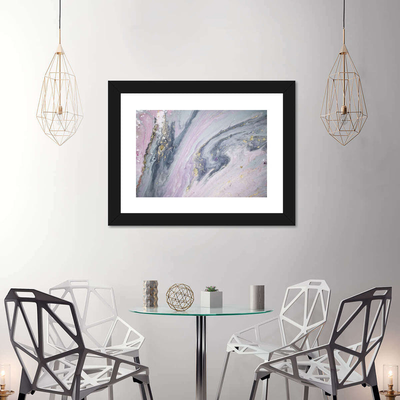 Pink And Grey Abstract Wall Art