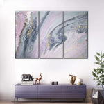 Pink And Grey Abstract Wall Art