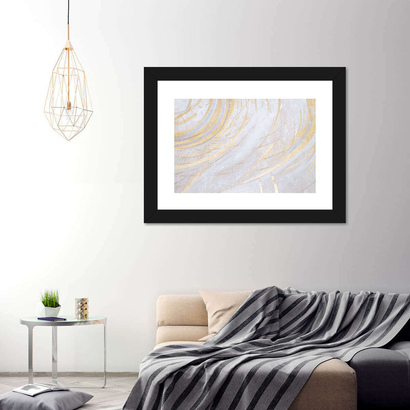 White And Gold Abstract Wall Art