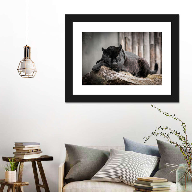 Lounging Black Panther Wall Art