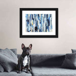 Striped Blue Abstract Wall Art