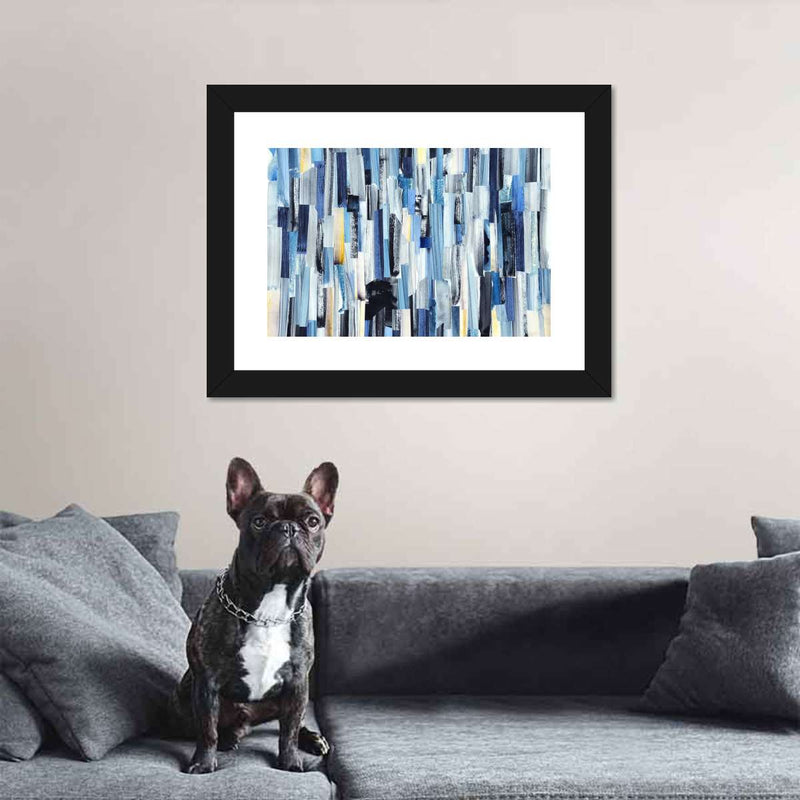 Striped Blue Abstract Wall Art