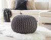 Harmannsdorf Medium Gray Pouf