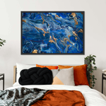 Navy And Gold Abstract Wall Art