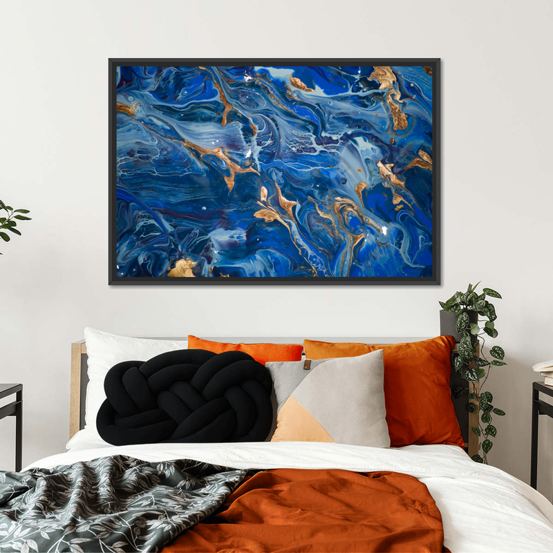 Navy And Gold Abstract Wall Art