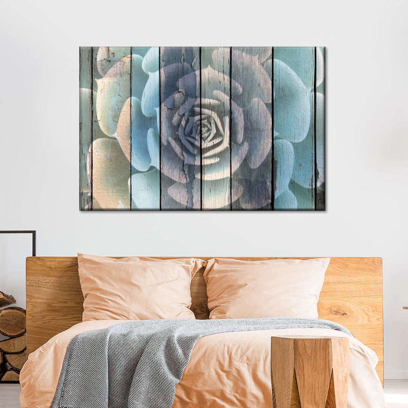 Rustic Blooming Succulent Wall Art