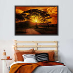 Serengeti Park Sunset Silhouette Wall Art
