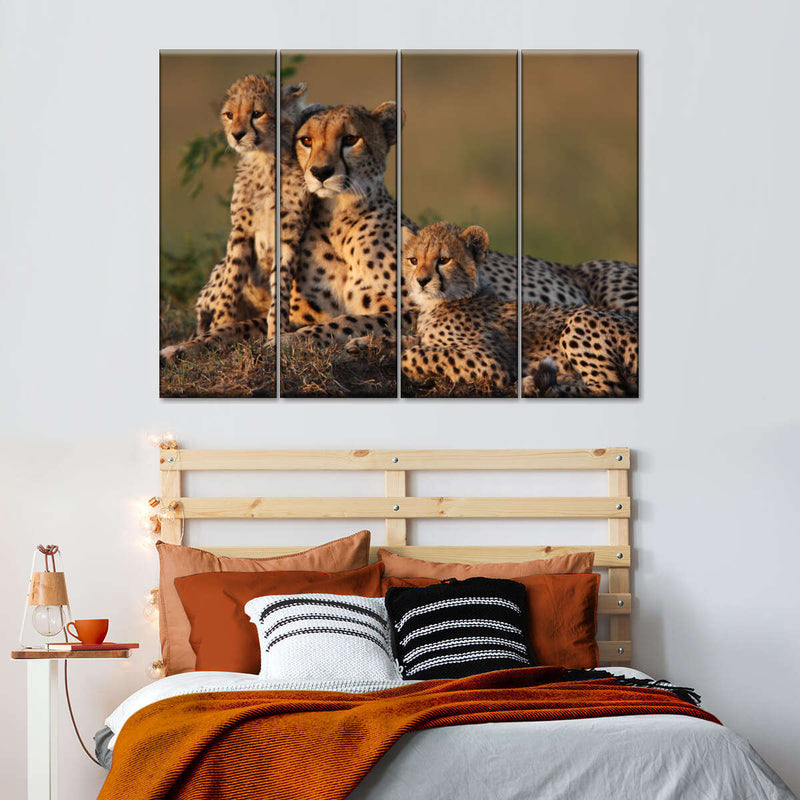 Safari Cheetah Family Wall Art