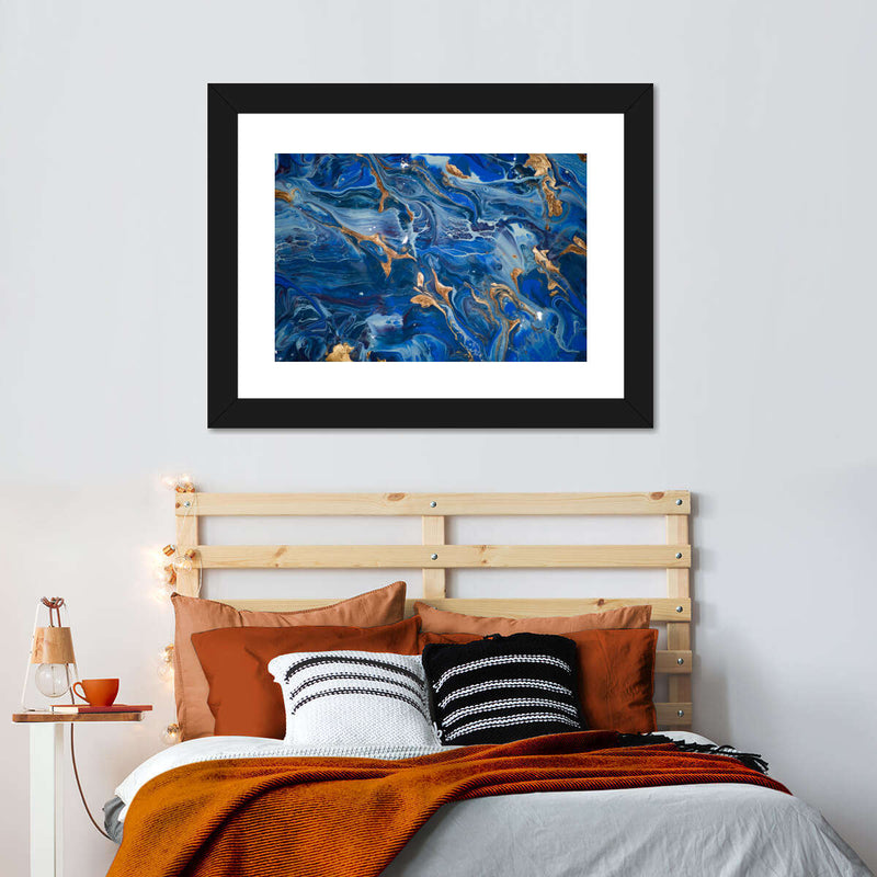 Navy And Gold Abstract Wall Art