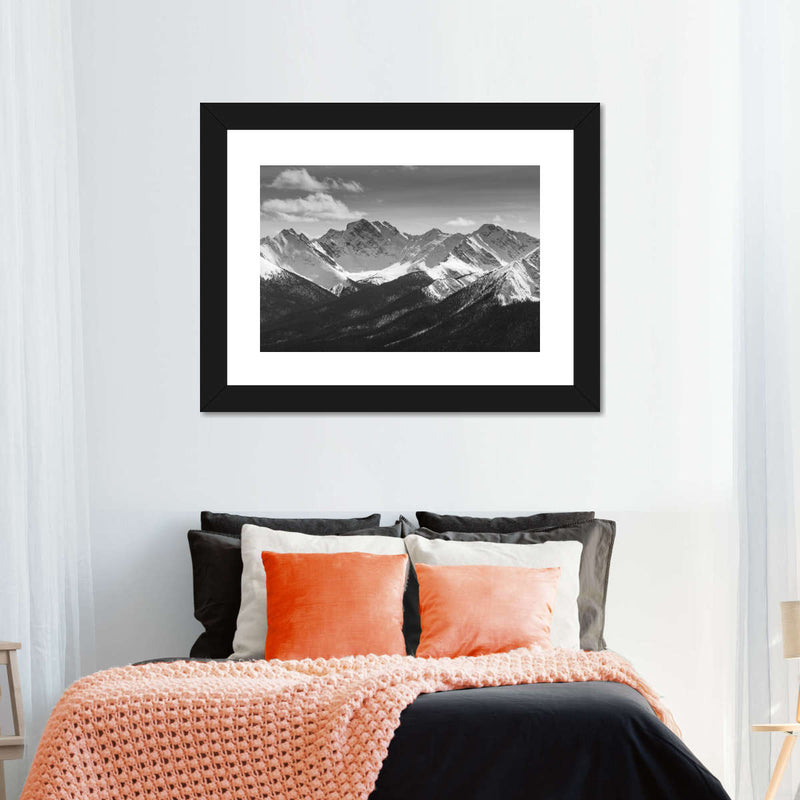 Monochrome Rocky Mountains Wall Art