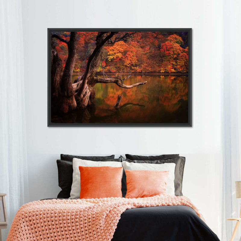 Orange Autumn Lake Wall Art