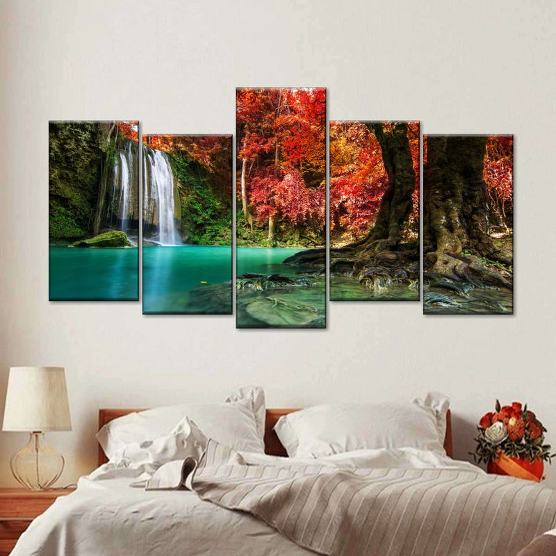 Red Waterfall Wall Art