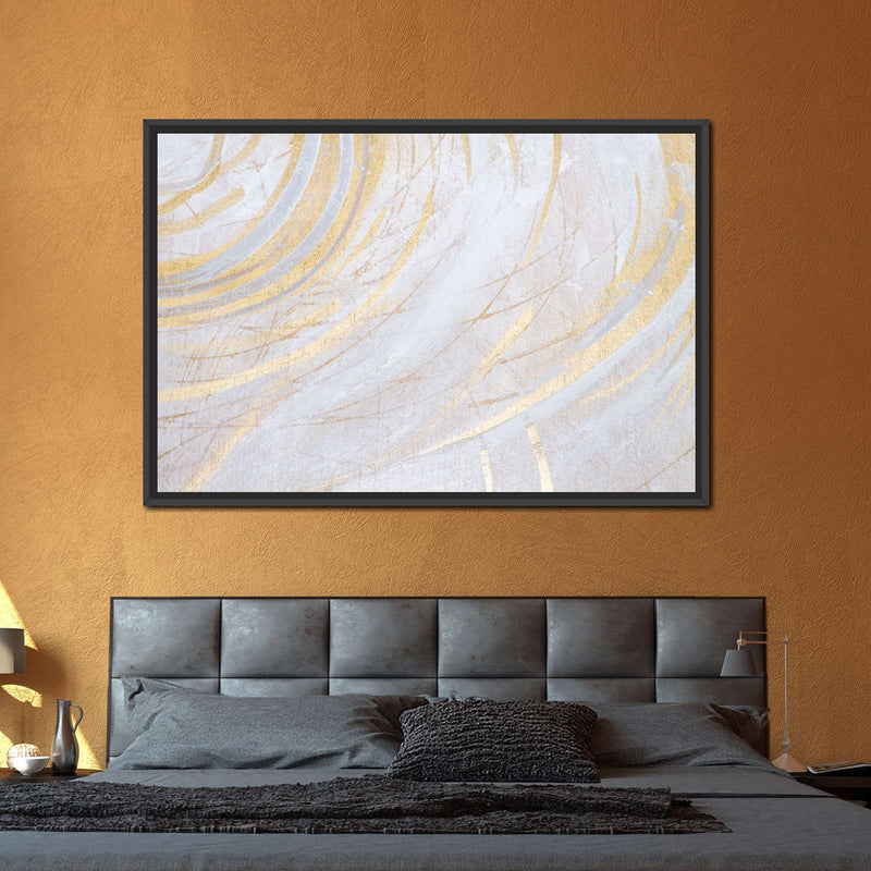 White And Gold Abstract Wall Art