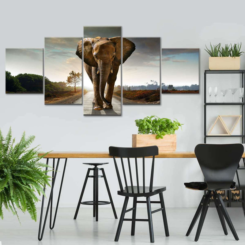 Walking Lone Elephant Wall Art