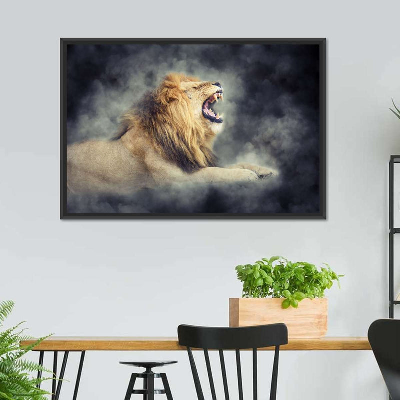Misty Wild Lion Wall Art