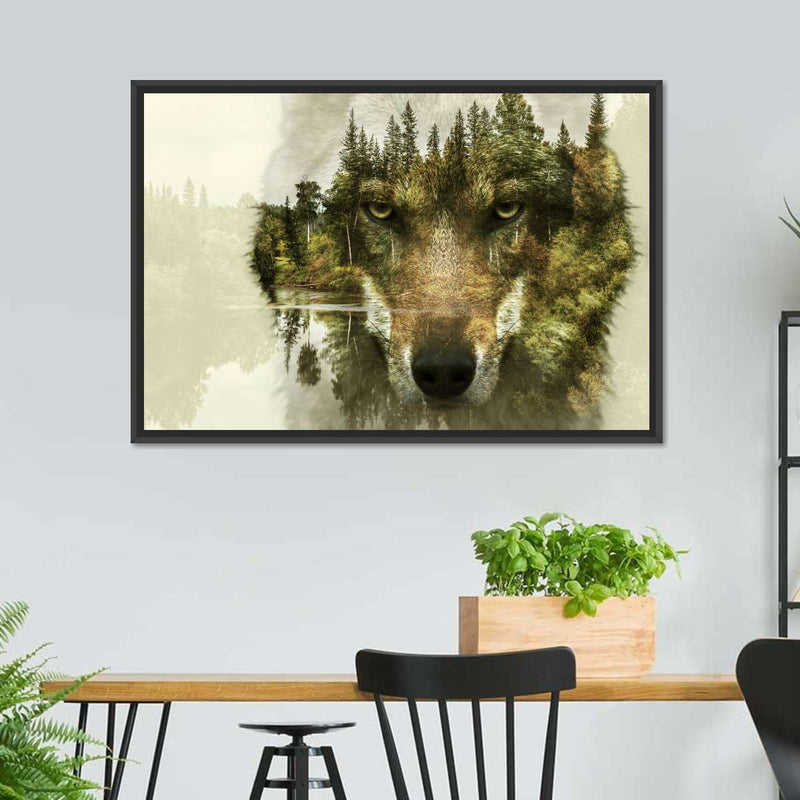 Wolf Head Silhouette Wall Art
