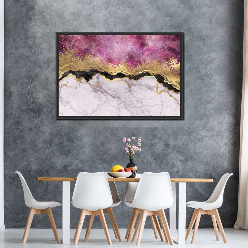 Pink And Gold Abstract Wall Art