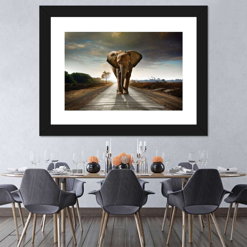 Walking Lone Elephant Wall Art