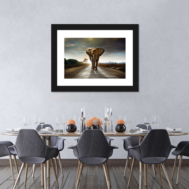 Walking Lone Elephant Wall Art
