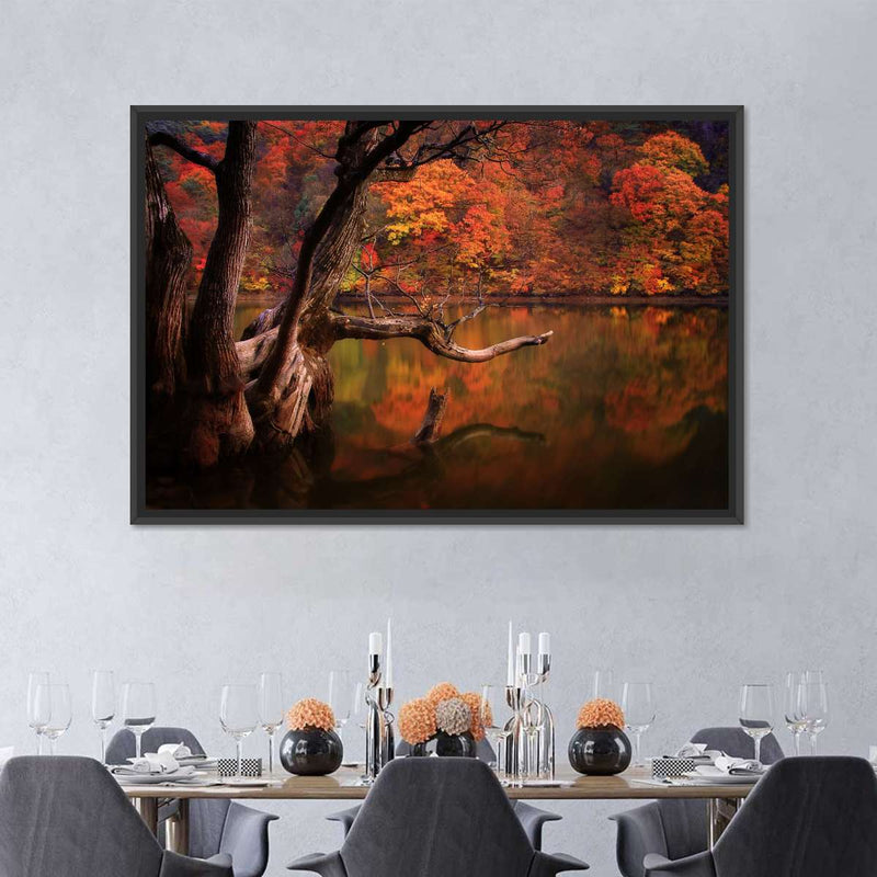 Orange Autumn Lake Wall Art