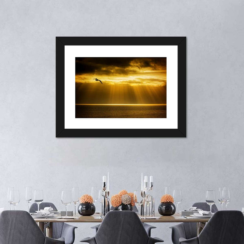 Golden Ocean Sky Wall Art