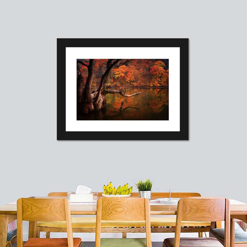 Orange Autumn Lake Wall Art