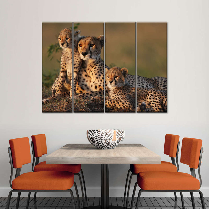 Safari Cheetah Family Wall Art