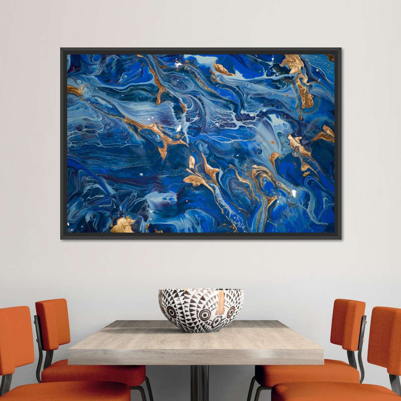 Navy And Gold Abstract Wall Art