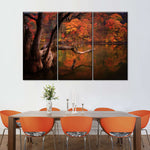 Orange Autumn Lake Wall Art