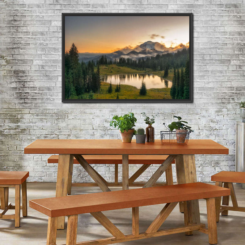 Majestic Sunset At Mount Rainer Wall Art