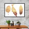 Triple Golden Leaves Wall Art
