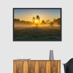 Misty Meadow At Sunrise Wall Art