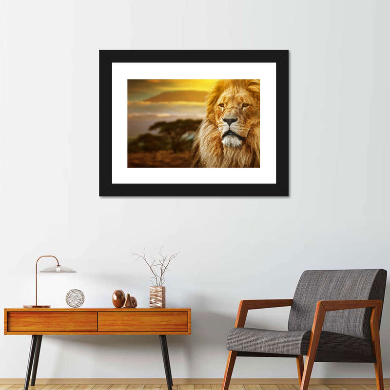 Lion In African Safari Wall Art