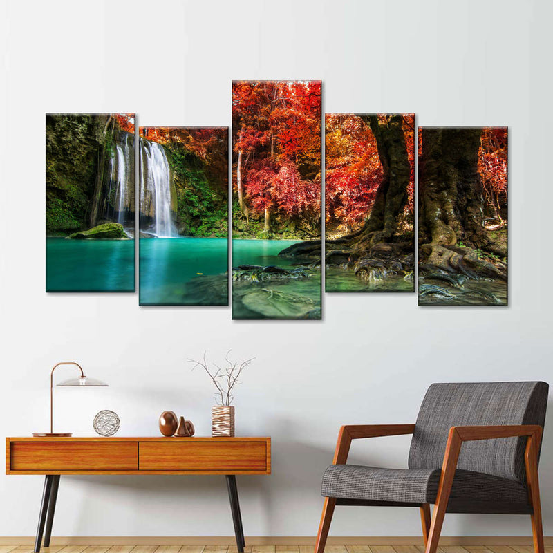 Red Waterfall Wall Art