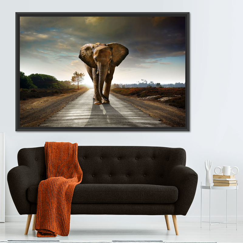 Walking Lone Elephant Wall Art