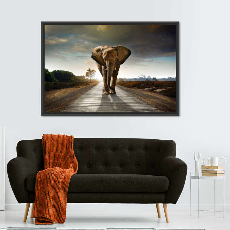Walking Lone Elephant Wall Art