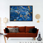 Navy And Gold Abstract Wall Art