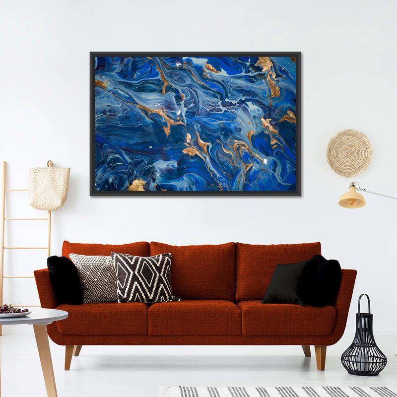 Navy And Gold Abstract Wall Art