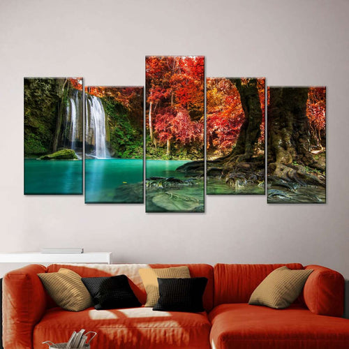 Red Waterfall Wall Art