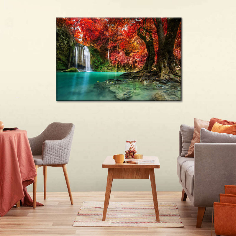Red Waterfall Wall Art