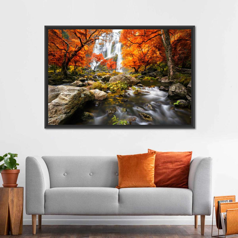Stunning Autumn Waterfall Wall Art