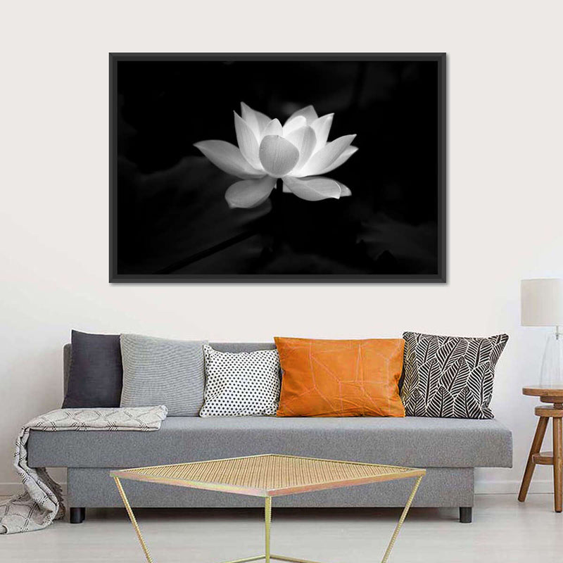 Lotus Flower Monochrome Wall Art