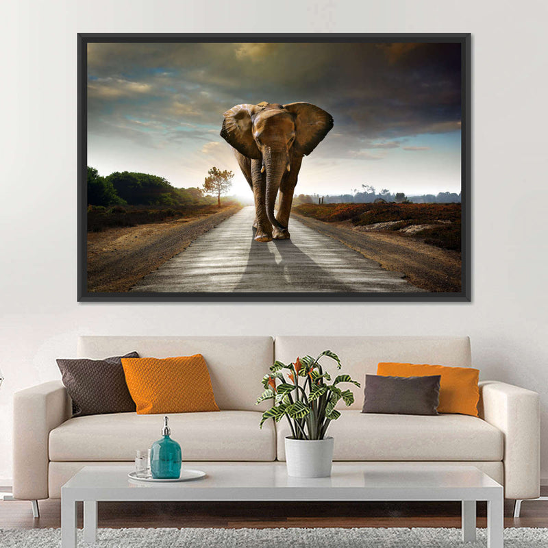 Walking Lone Elephant Wall Art