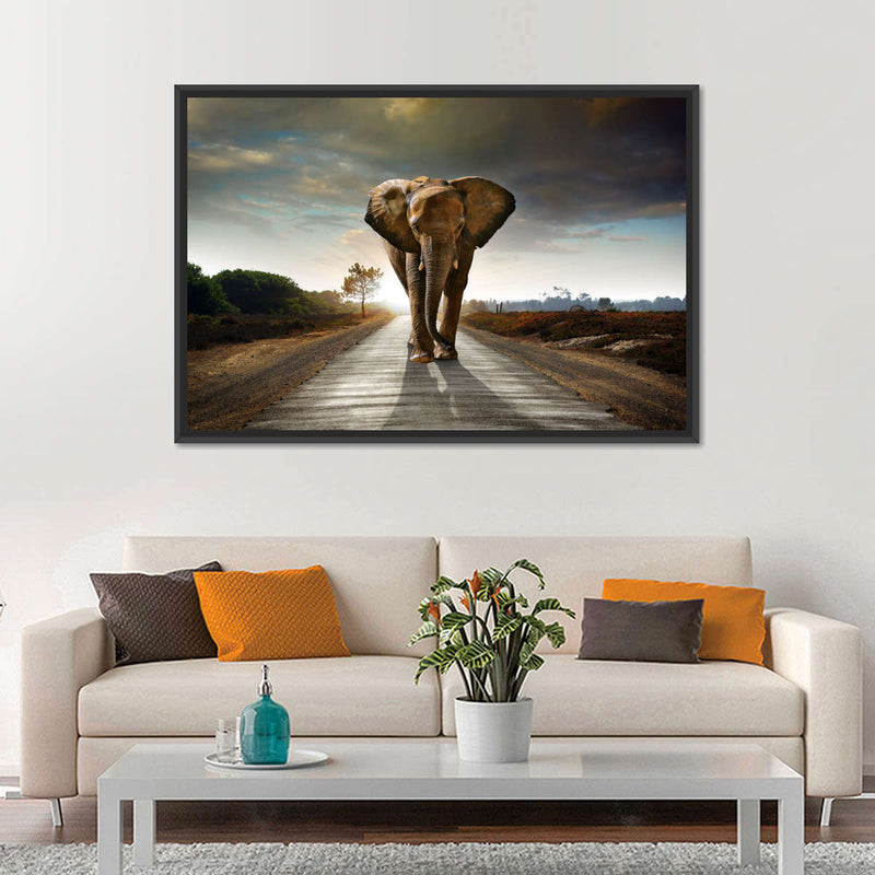 Walking Lone Elephant Wall Art