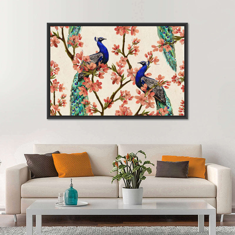 Royal Blue Peacocks Wall Art