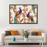 Royal Blue Peacocks Wall Art