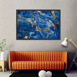 Navy And Gold Abstract Wall Art