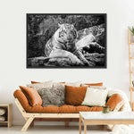 Textured White Tiger Wall Art