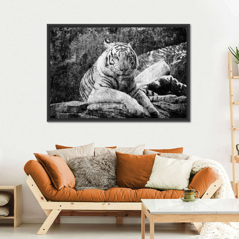 Textured White Tiger Wall Art